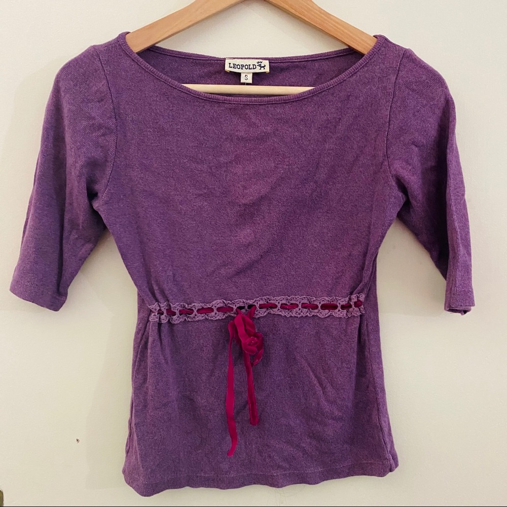 90s Purple Velour Wrapped Leopoldo Top